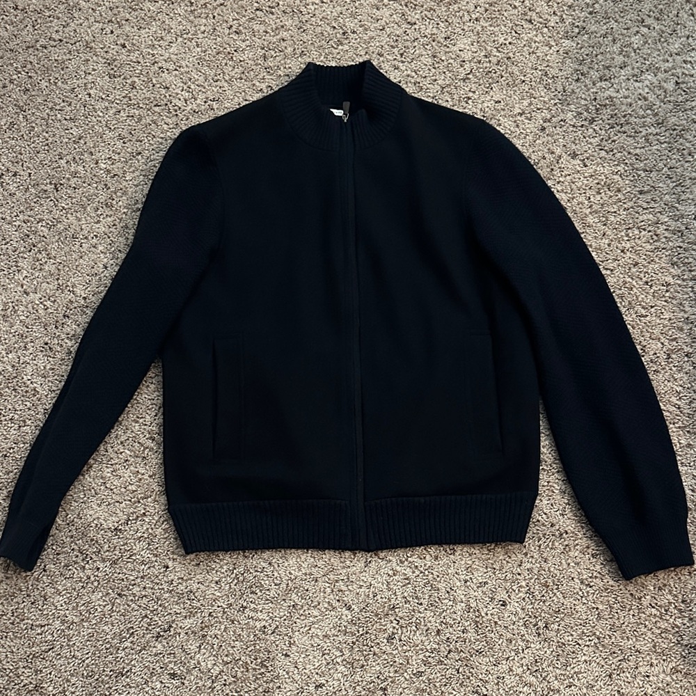 Joseph Abboud Men's Black Zip-Up Sweater